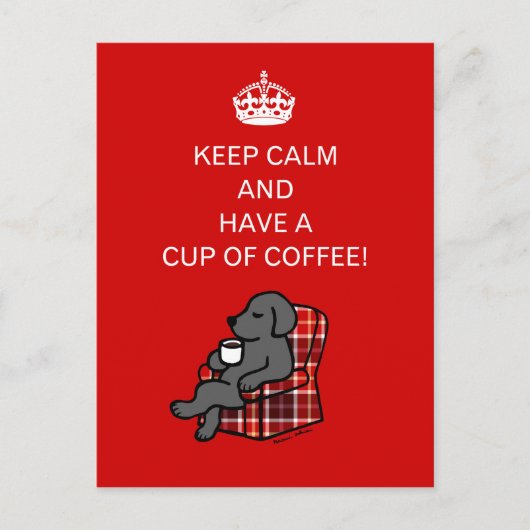 Keep Calm Black Labrador Briefkaart (Voorkant)