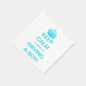"Keep Calm Blue Boy"-Baby shower Servet (Hoek)