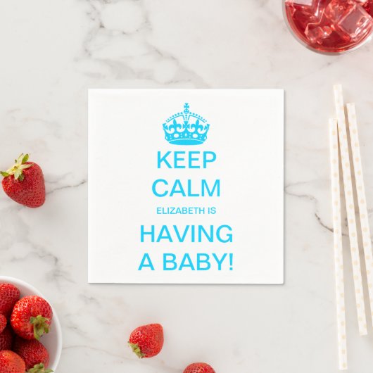  "Keep Calm Blue Boy"-Baby shower Servetten (Insitu)