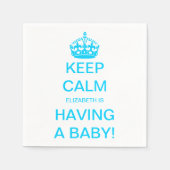  "Keep Calm Blue Boy"-Baby shower Servetten (Voorkant)
