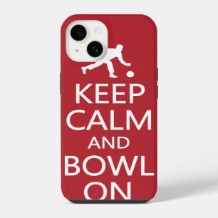 Keep Calm & Bowl On op maat zwarte braam case iPhone 14 Hoesje
