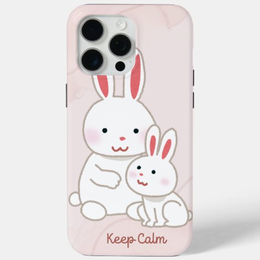 'Keep Calm' Bunny iPhone 15 Pro Max Hoesje (Achterkant)