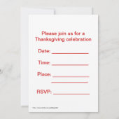 Keep Calm Canadian Thanksgiving Invitation Kaart (Achterkant)