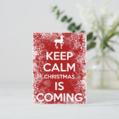 Keep Calm Christmas komt eraan Feestdagenkaart (Staand voorkant)
