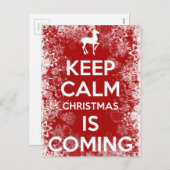 Keep Calm Christmas komt eraan Feestdagenkaart (Voorkant / Achterkant)