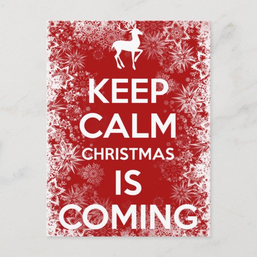 Keep Calm Christmas komt eraan Feestdagenkaart (Voorkant)
