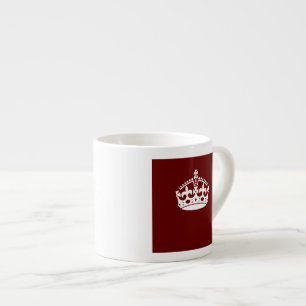 Keep Calm Crown Burgundy Red Accent Espresso Kop