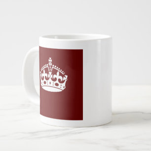 Keep Calm Crown Burgundy Red Accent Grote Koffiekop