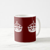 Keep Calm Crown Burgundy Red Accent Koffiemok (Voorkant rechts)
