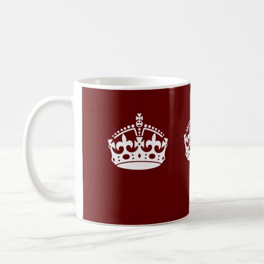 Keep Calm Crown Burgundy Red Accent Koffiemok (Links)