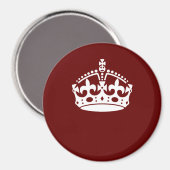 Keep Calm Crown Burgundy Red Accent Magneet (Voorkant / Achterkant)