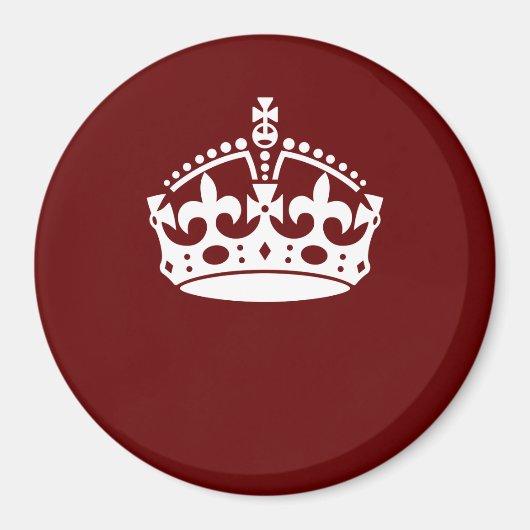 Keep Calm Crown Burgundy Red Accent Magneet (Voorkant)