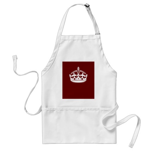Keep Calm Crown Burgundy Red Accent Standaard Schort (Voorkant)