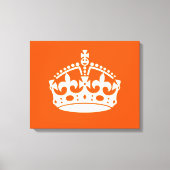 KEEP CALM CROWN on Orange Customize This Canvas Afdruk (Voorkant)
