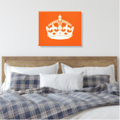 KEEP CALM CROWN on Orange Customize This Canvas Afdruk (Insitu (Slaapkamer))