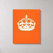 KEEP CALM CROWN on Orange Customize This Canvas Afdruk (Voorkant)