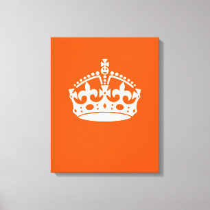 KEEP CALM CROWN on Orange Customize This Canvas Afdruk