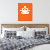 KEEP CALM CROWN on Orange Customize This Canvas Afdruk (Insitu (Slaapkamer))