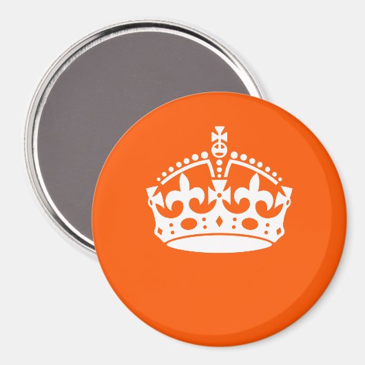 KEEP CALM CROWN on Orange Customize This Magneet (Voorkant / Achterkant)
