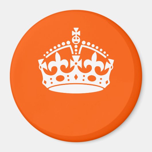 KEEP CALM CROWN on Orange Customize This Magneet (Voorkant)
