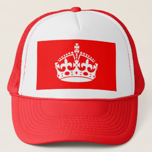 KEEP CALM CROWN on Red Decor Trucker Pet