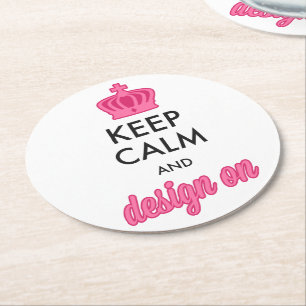 Keep Calm Design Op Grafisch Ontwerper Kunstenaar  Ronde Kartonnen Onderzetter