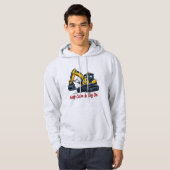 Keep Calm Dig On Cute Excavator Men's Hoodie (Voorkant volledig)
