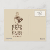 Keep Calm Drink Coffee - Beije Briefkaart (Achterkant)