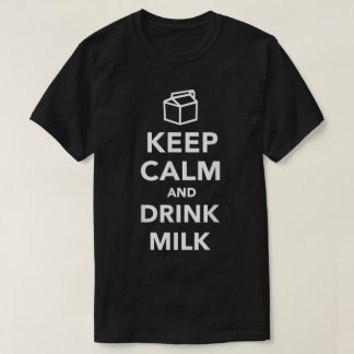 Keep Calm Drink Milk-ontwerp T-shirt