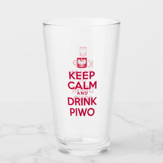 Keep Calm Drink Piwo Pools Glas (Voorkant)