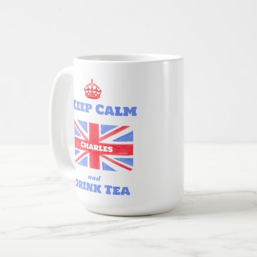 Keep Calm Drink Tea Union Jack British Flag Koffiemok (Voorkant links)