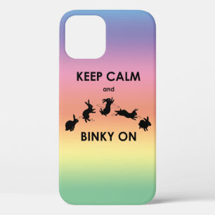 Keep Calm en Binky Aan iPhone 12 Hoesje (Regenboog