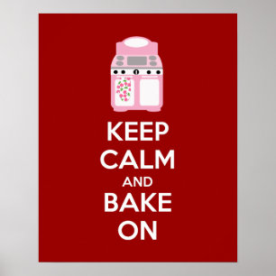 Keep Calm en Blijf Bakken Poster Print