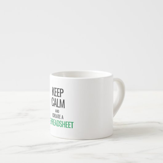 Keep Calm en Creëer a Spreadsheet - Excel Espress Espresso Kop (Voorkant rechts)