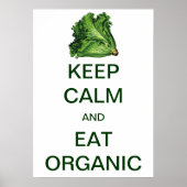 "Keep Calm" en "Eat Organic Sla" Poster (Voorkant)