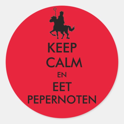 Keep Calm  en Eet Pepernoten Sticker (Voorkant)