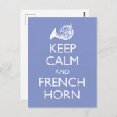 Keep Calm en French Horn Briefkaart (Voorkant / Achterkant)