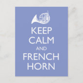 Keep Calm en French Horn Briefkaart (Voorkant)