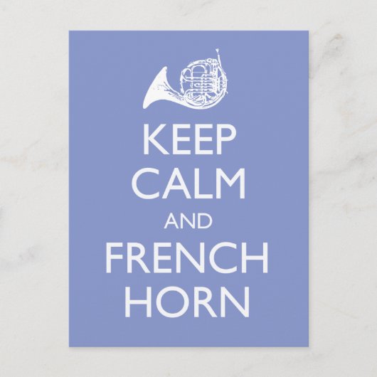 Keep Calm en French Horn Briefkaart (Voorkant)