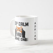 Keep Calm en Game On Typografie Gamen Koffiemok (Voorkant links)