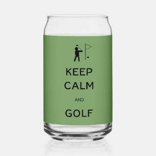 Keep Calm en Golf Blikvorm Glas