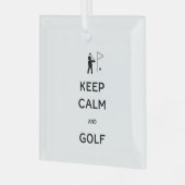 Keep Calm en Golf Glas Ornament (Voorkant links)