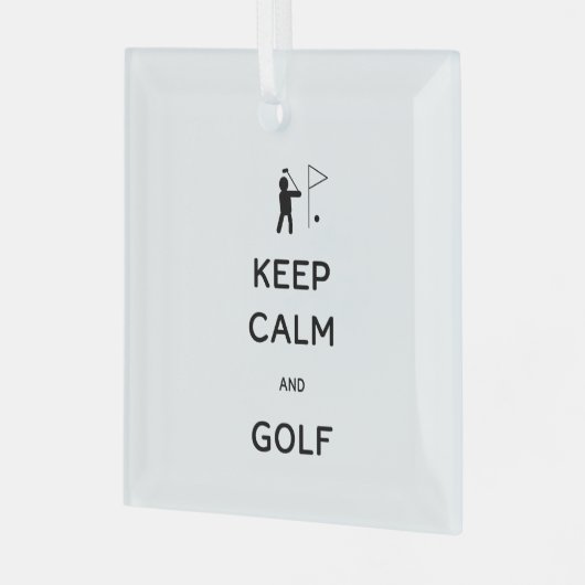 Keep Calm en Golf Glas Ornament (Voorkant links)