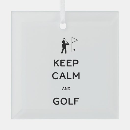 Keep Calm en Golf Glas Ornament (Voorkant)