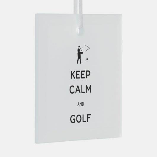 Keep Calm en Golf Glas Ornament (Voorkant Rechts)