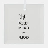 Keep Calm en Golf Glas Ornament (Achterkant)