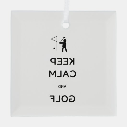 Keep Calm en Golf Glas Ornament (Achterkant)