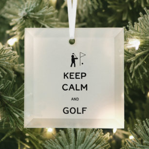 Keep Calm en Golf Glas Ornament