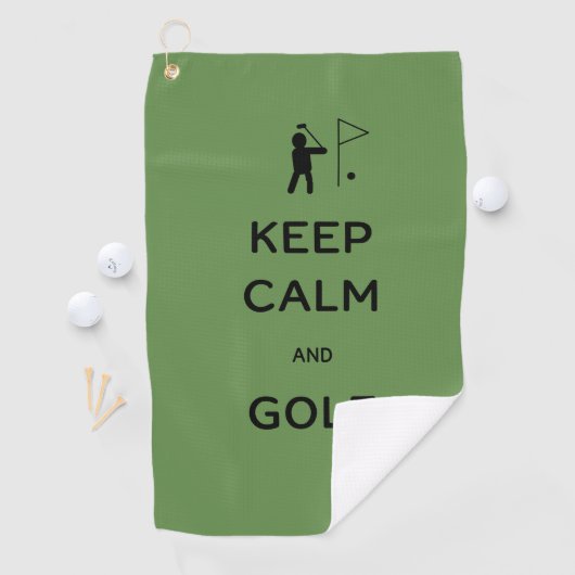 Keep Calm en Golf Golfhanddoek (Insitu)
