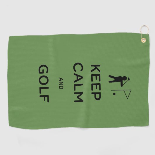Keep Calm en Golf Golfhanddoek (Horizontaal)